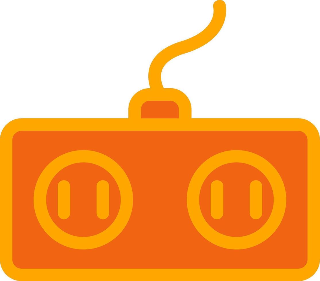 Power Socket Orange Filled Icon vector