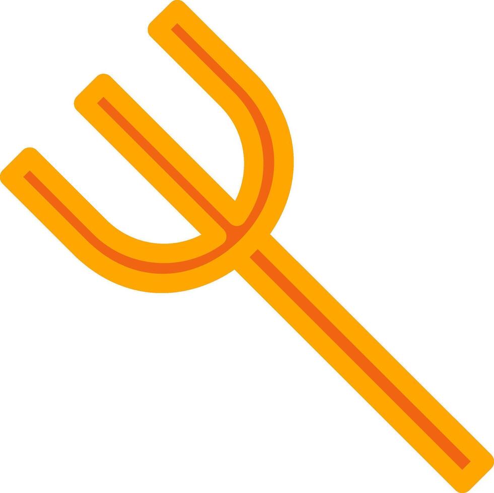 Fork Orange Filled Icon vector