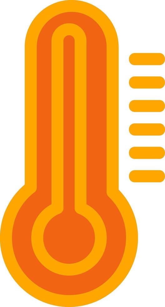 Thermometer Orange Filled Icon vector