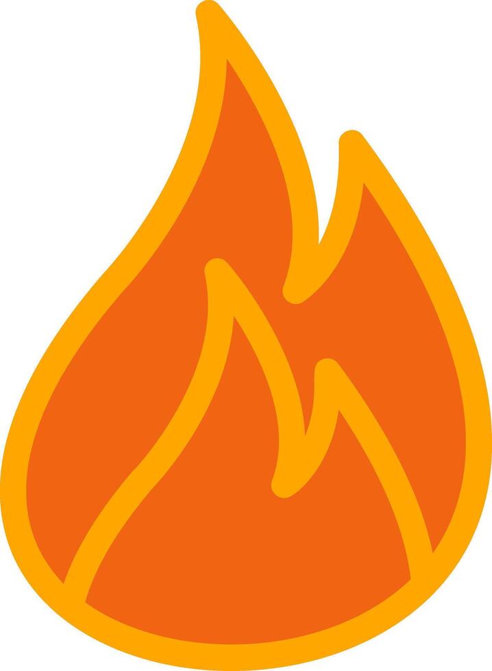 Fire Orange Filled Icon vector