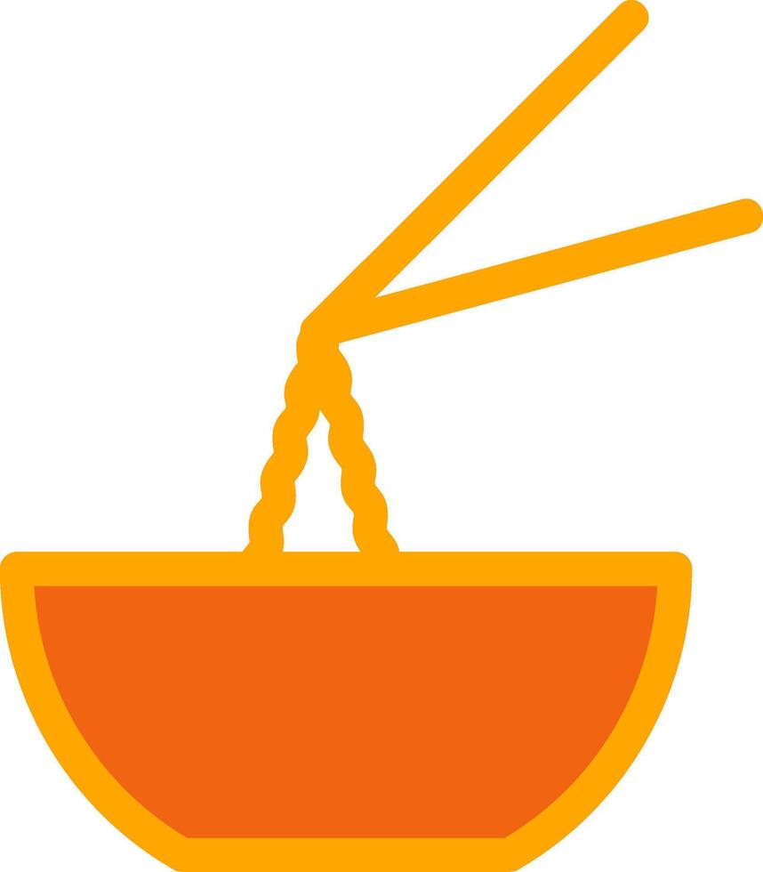 Noodles Orange Filled Icon vector