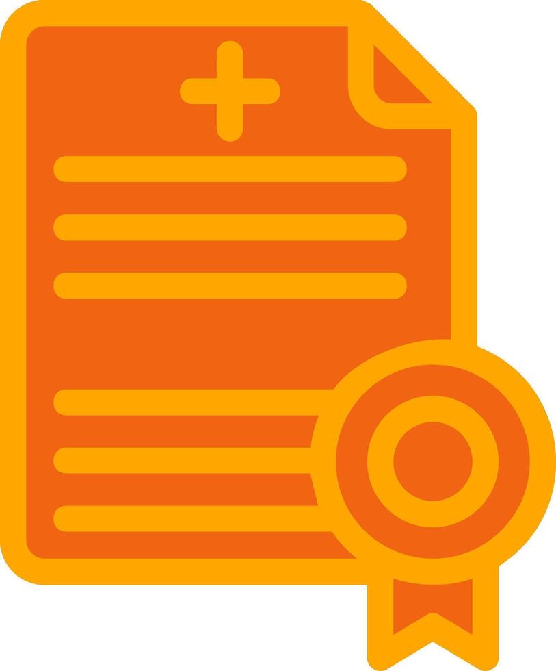 License Orange Filled Icon vector