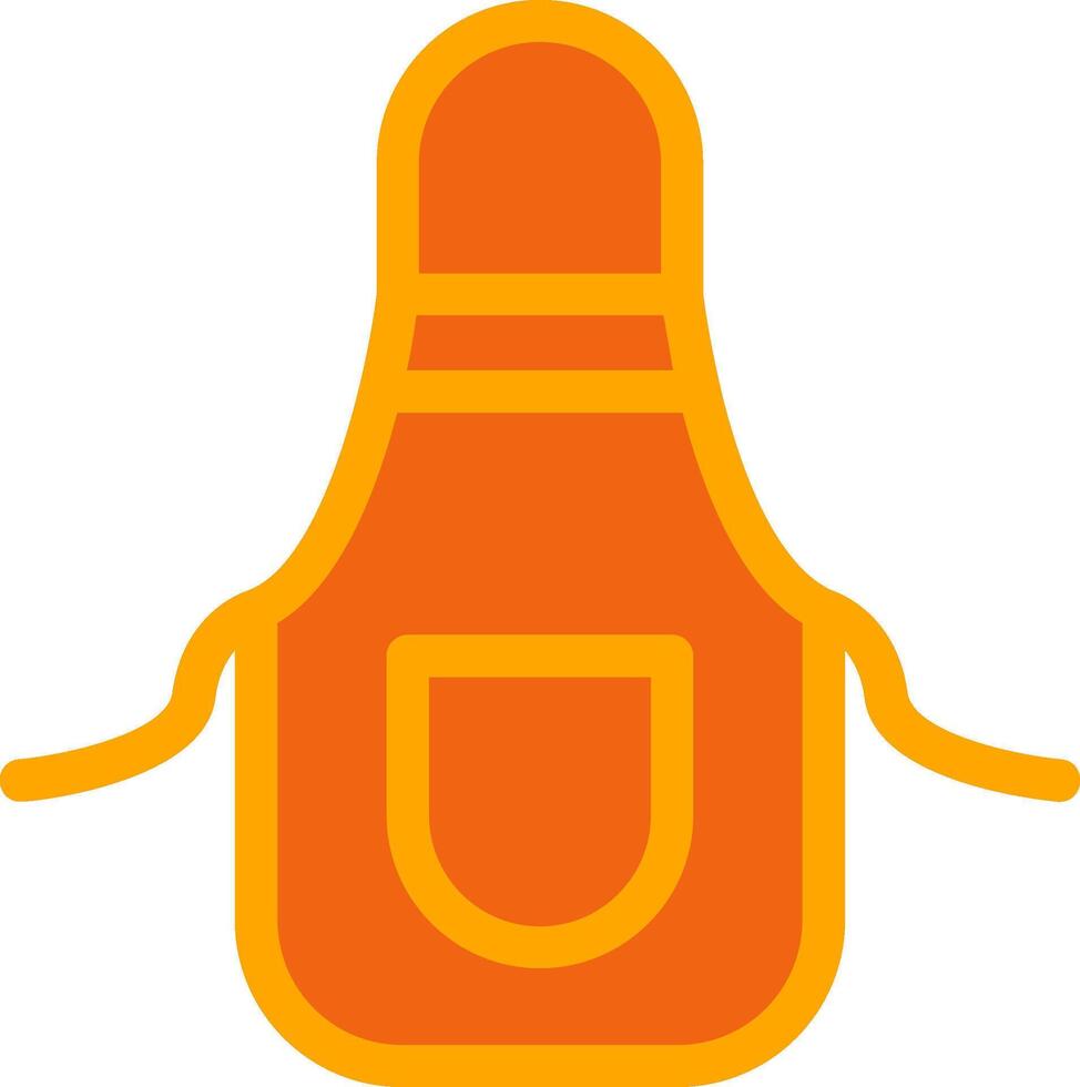 Apron Orange Filled Icon vector