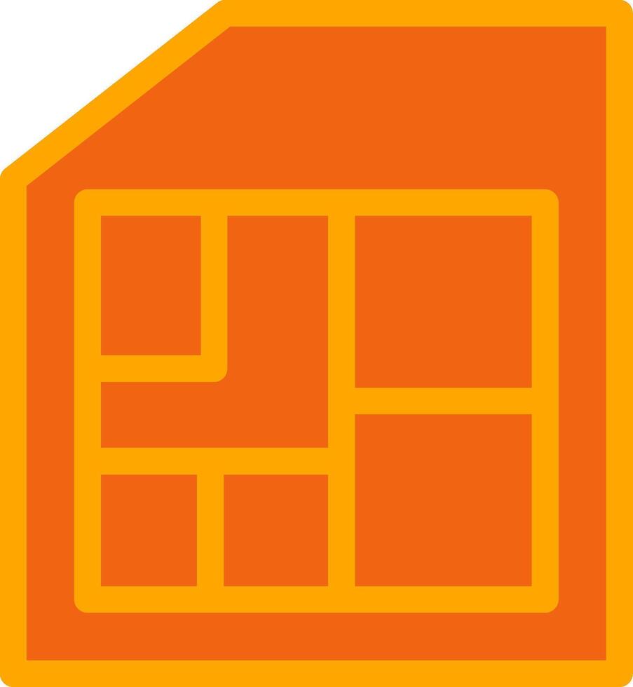 Sim Card Orange Filled Icon vector