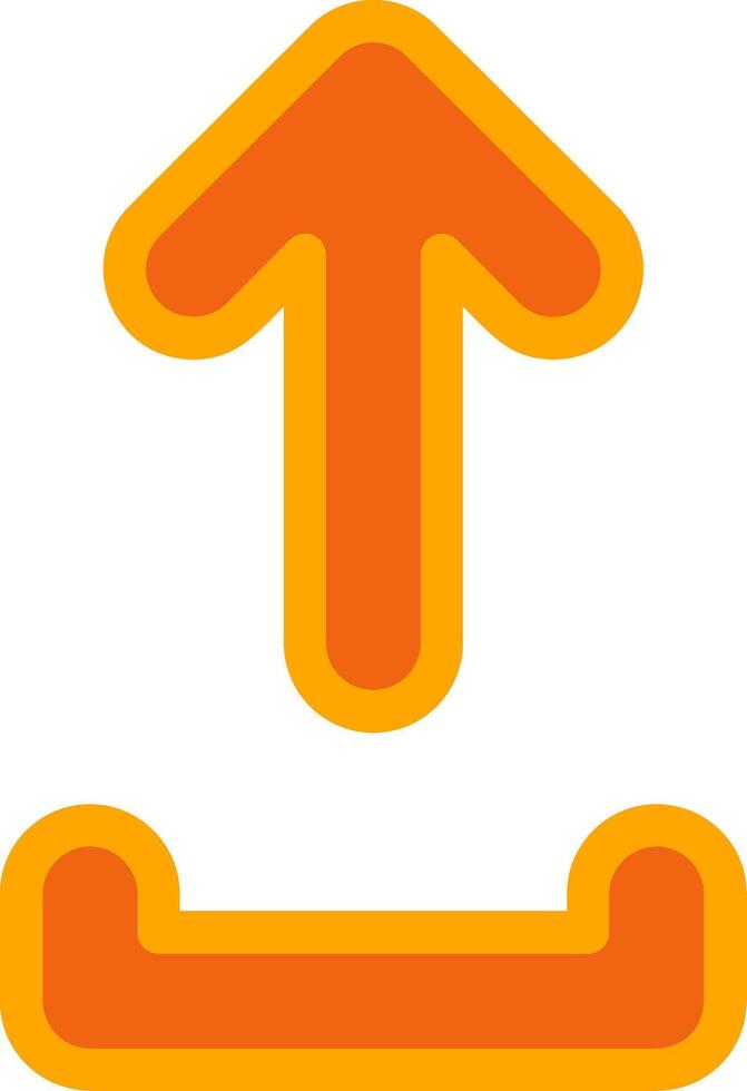 Upload Orange Filled Icon vector
