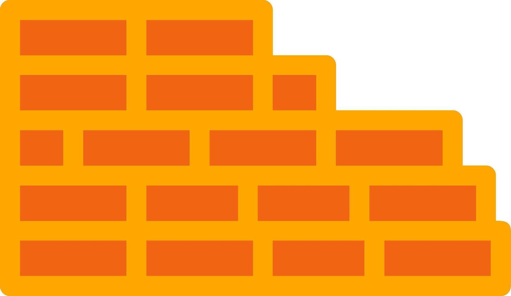 Brickwork Orange Filled Icon vector