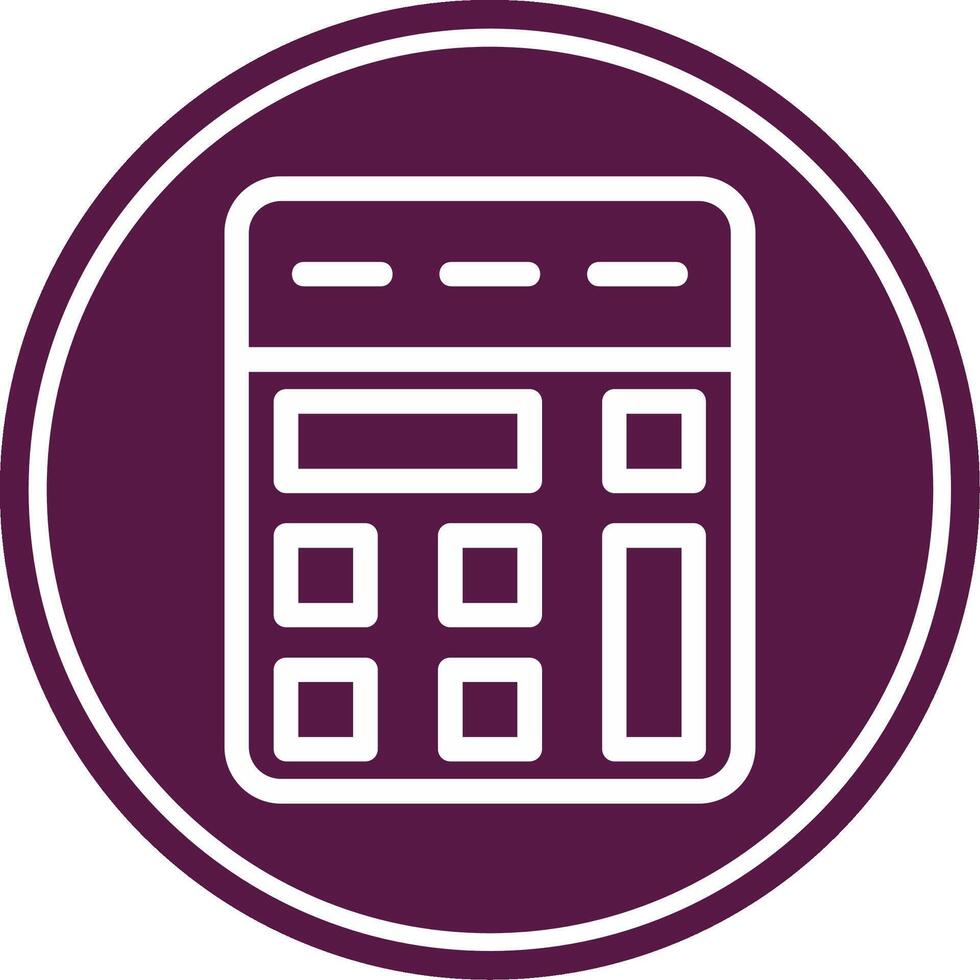 Calculator Line Circle Icon vector