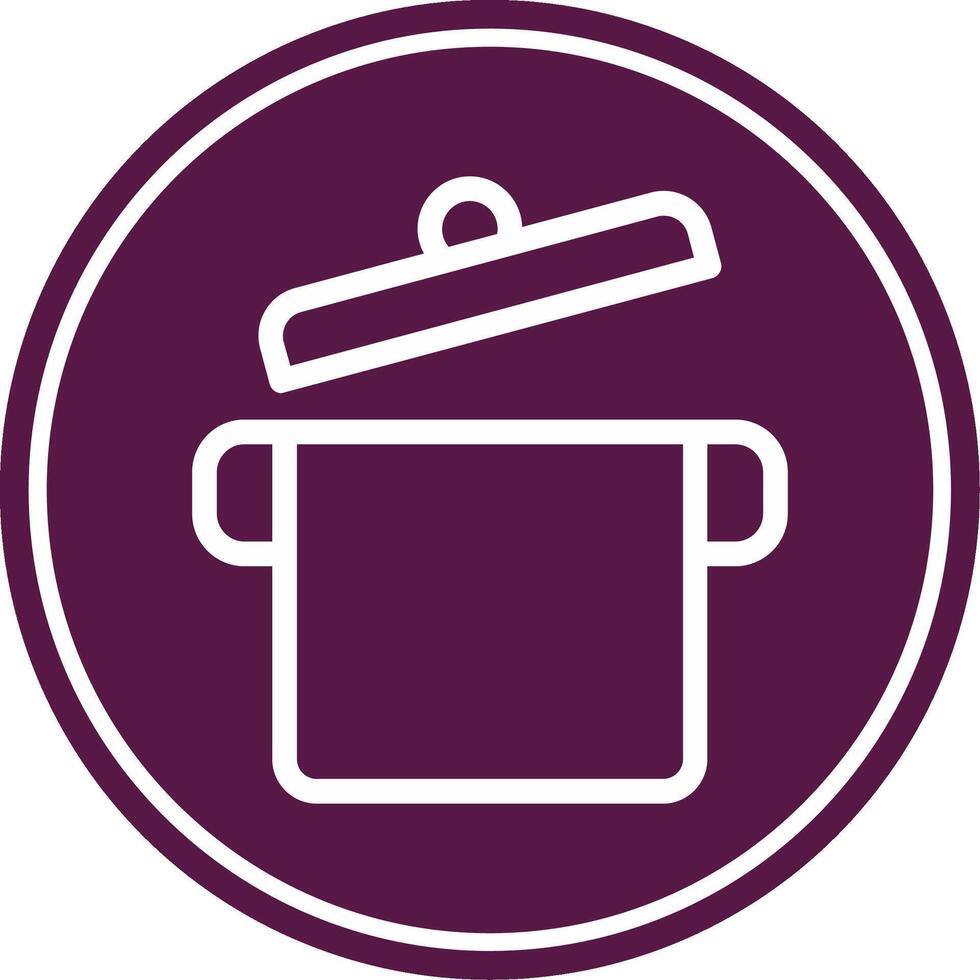 Cooking Pot Line Circle Icon vector