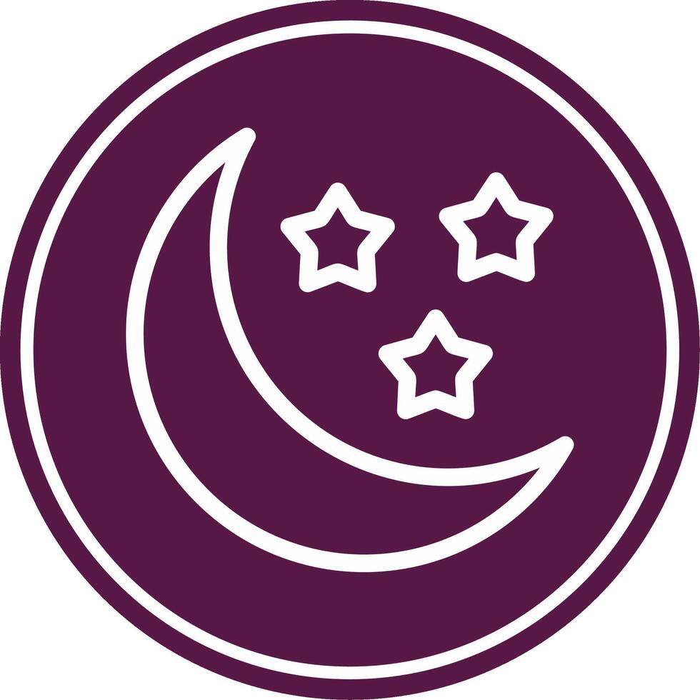 Night Line Circle Icon vector
