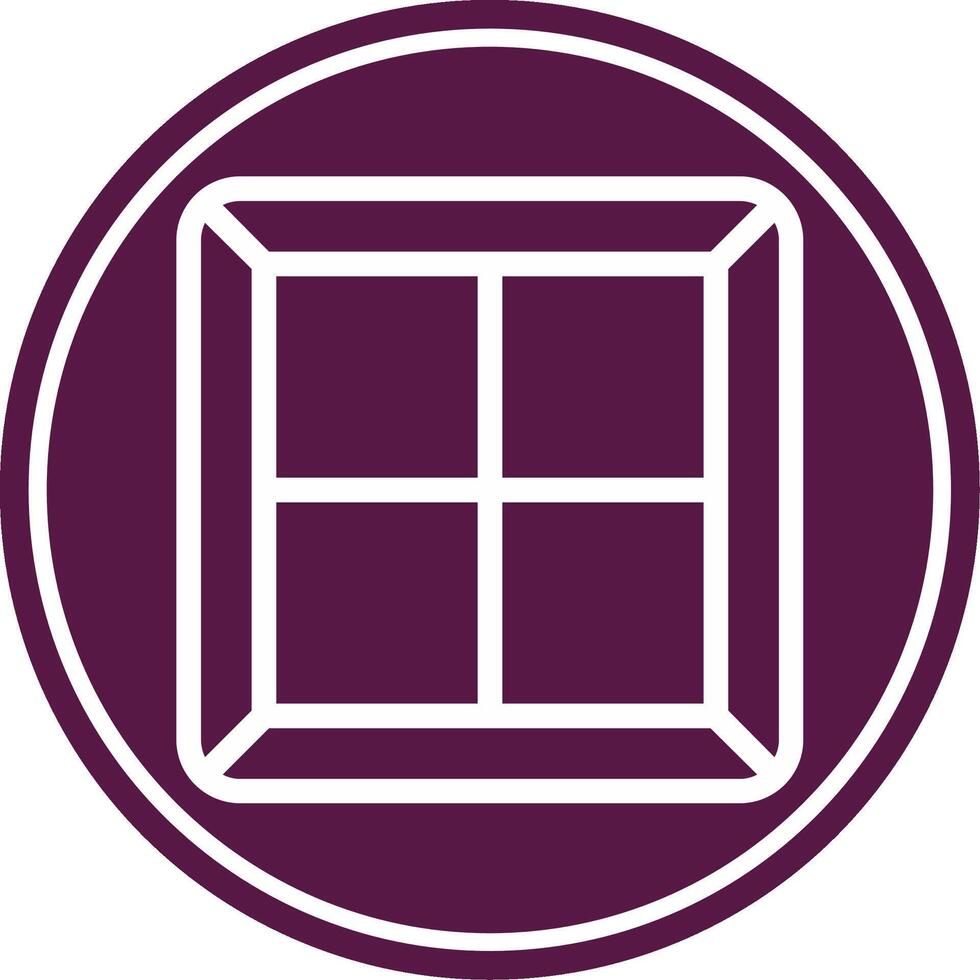 Window Line Circle Icon vector