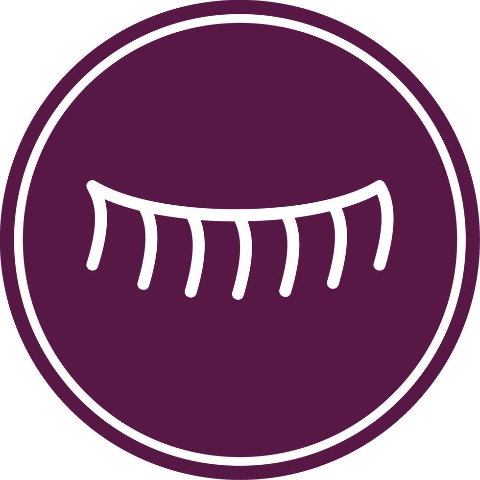 Eyelash Line Circle Icon vector