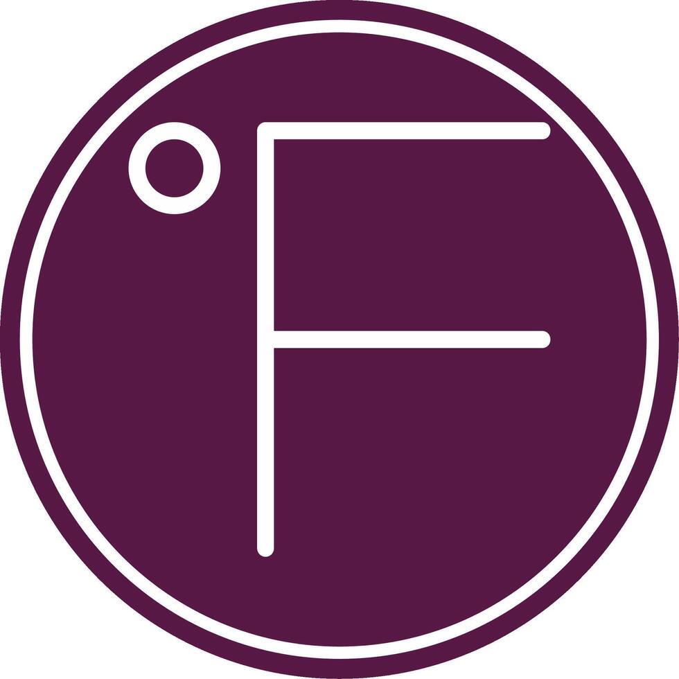 Fahrenheit Line Circle Icon vector
