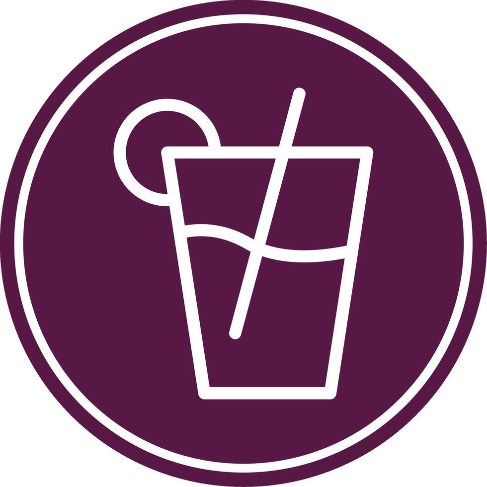 Juice Line Circle Icon vector