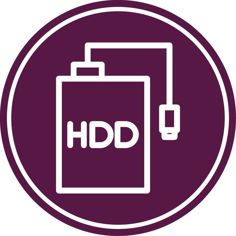 Hdd Line Circle Icon vector