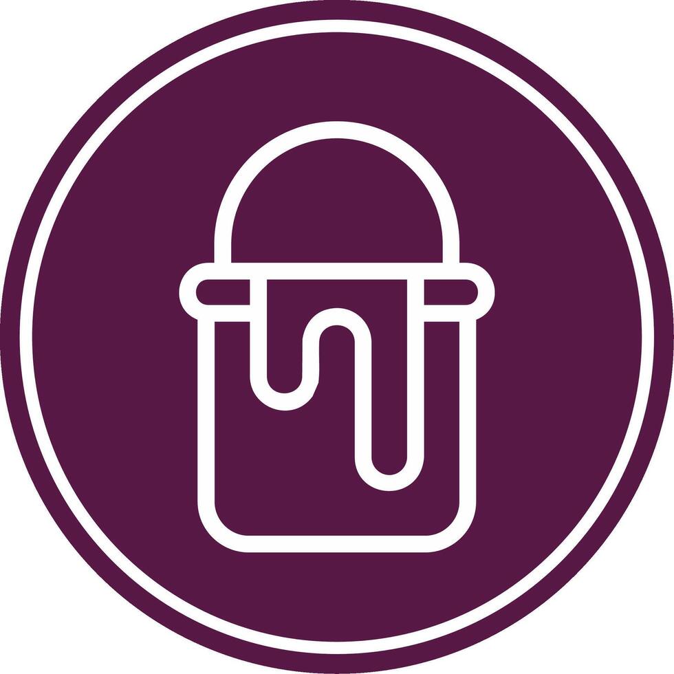 Paint Bucket Line Circle Icon vector