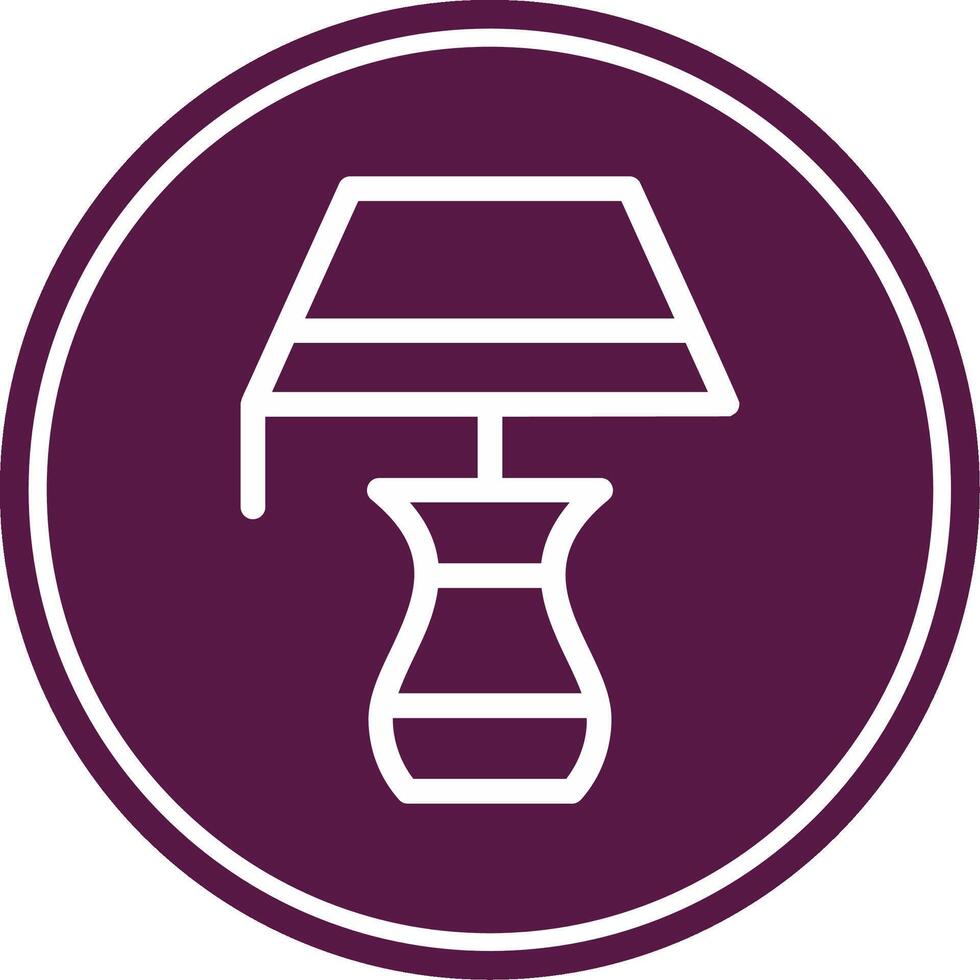 Lamp Line Circle Icon vector