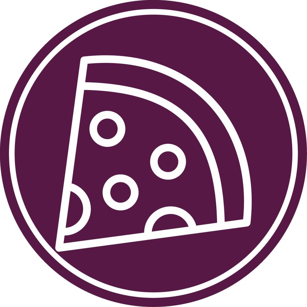 Pizza Slice Line Circle Icon vector