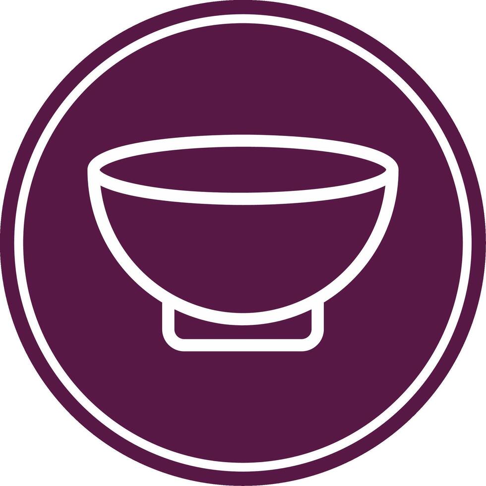 Bowl Line Circle Icon vector
