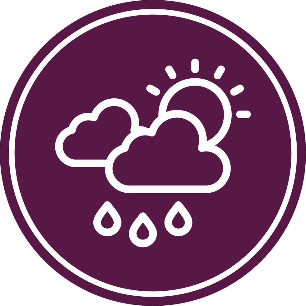 Rainy Day Line Circle Icon vector