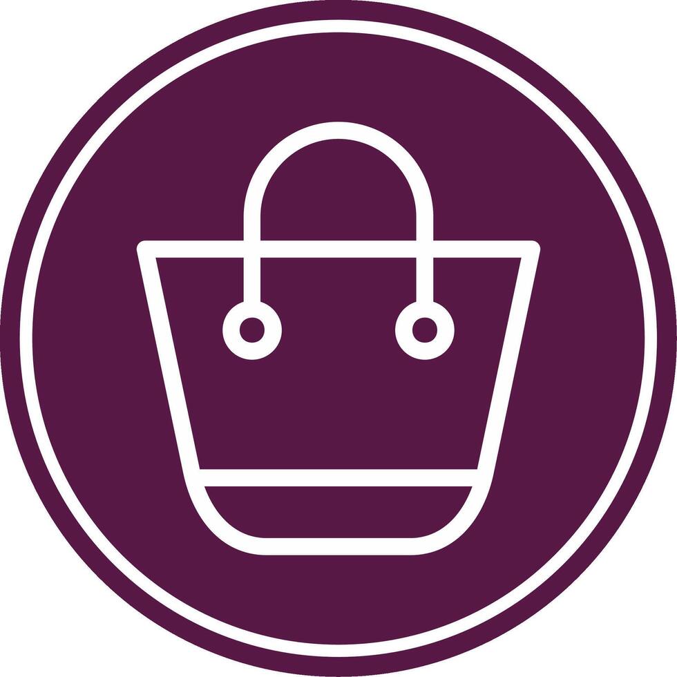 Shopping Bag Line Circle Icon vector