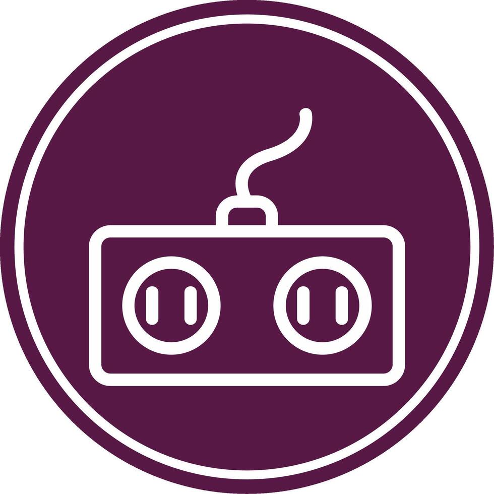 Power Socket Line Circle Icon vector