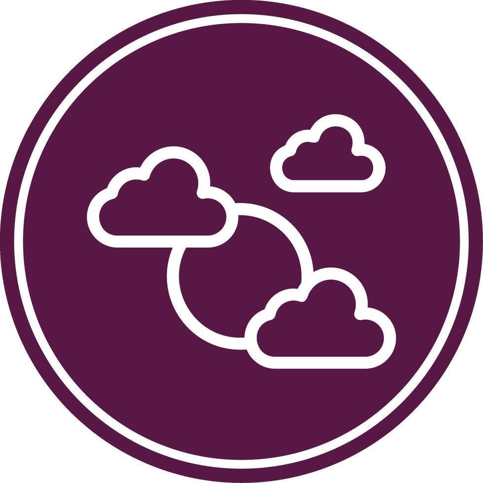 Coudy Day Line Circle Icon vector