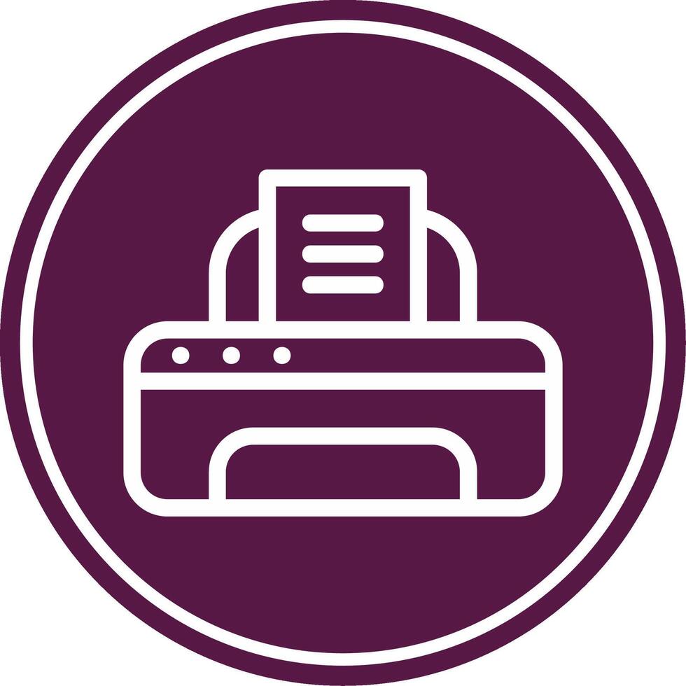 Printer Line Circle Icon vector