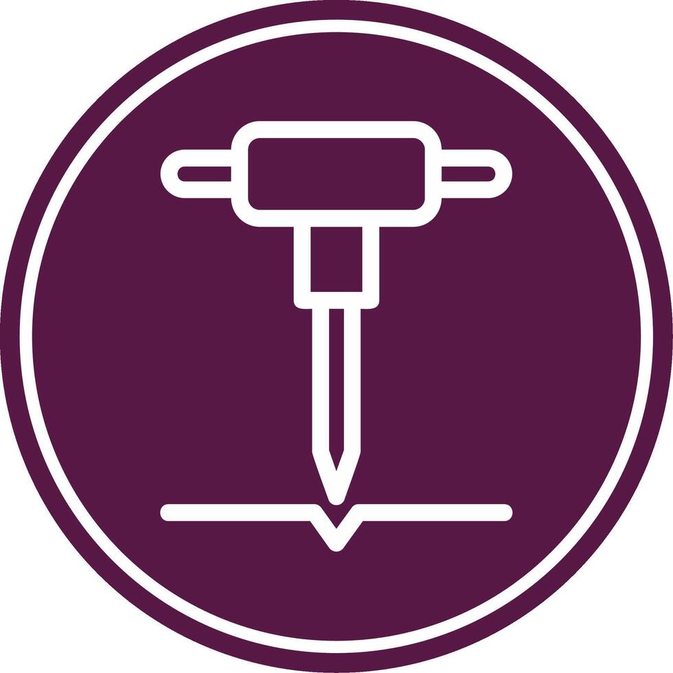Jackhammer Line Circle Icon vector