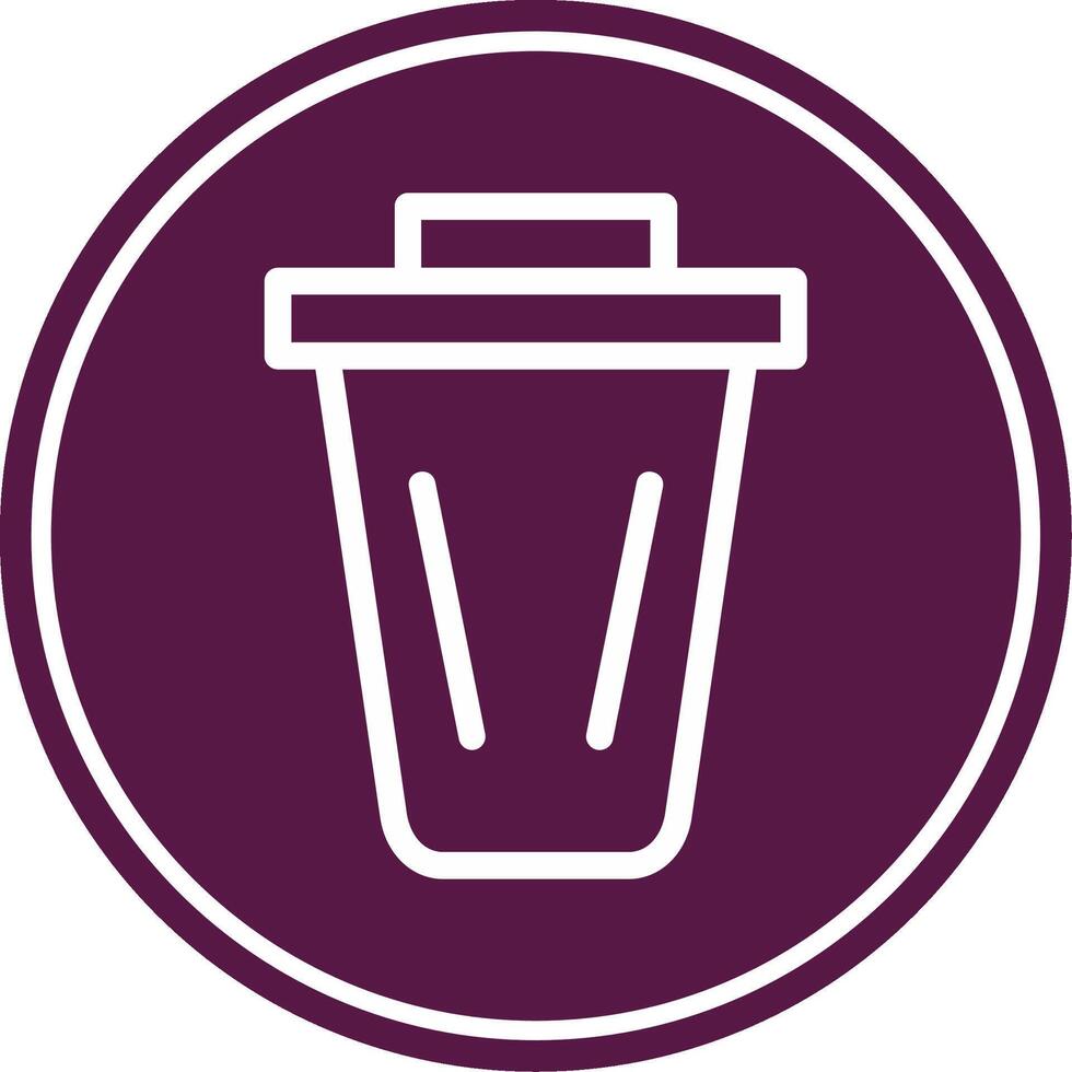 Garbage Line Circle Icon vector