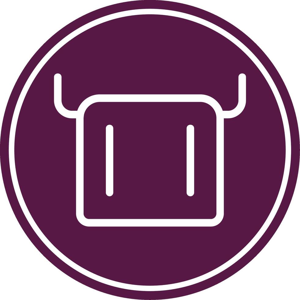 Towel Line Circle Icon vector