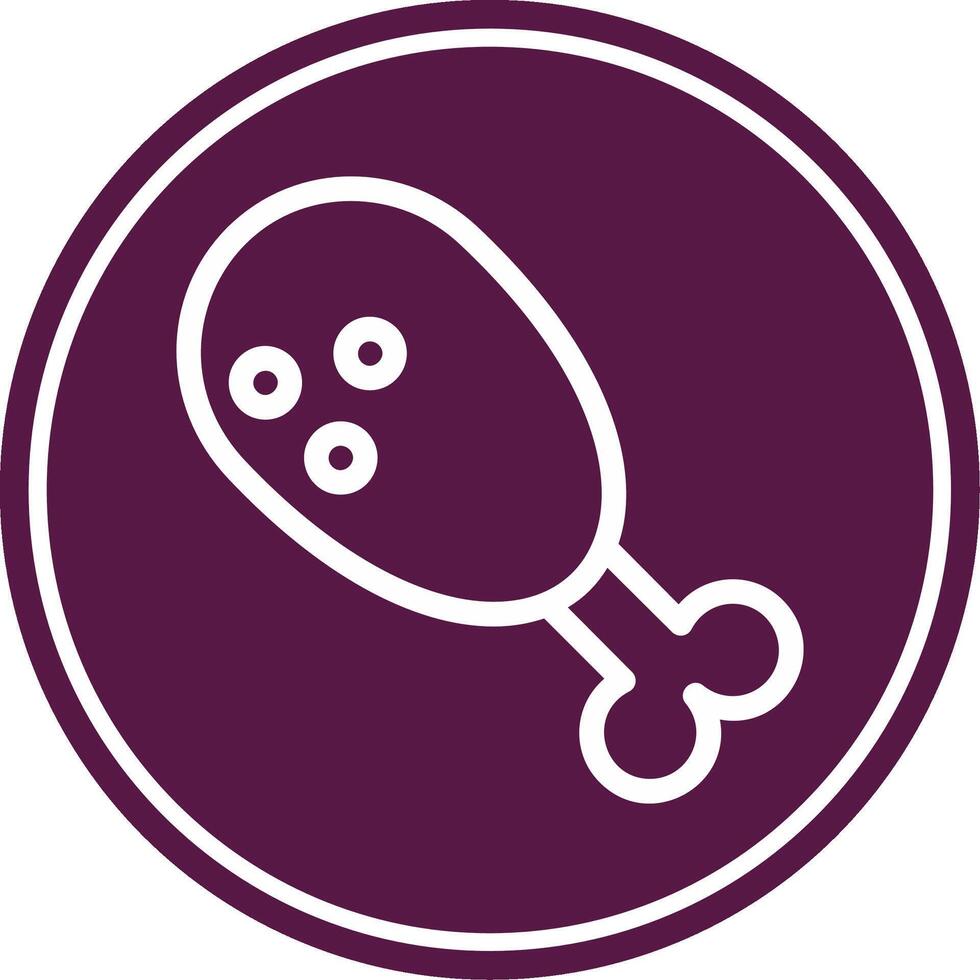 Fried Chicken Line Circle Icon vector