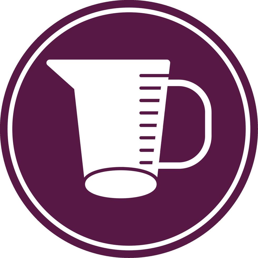 Measuring Jug Glyph Circle Icon vector
