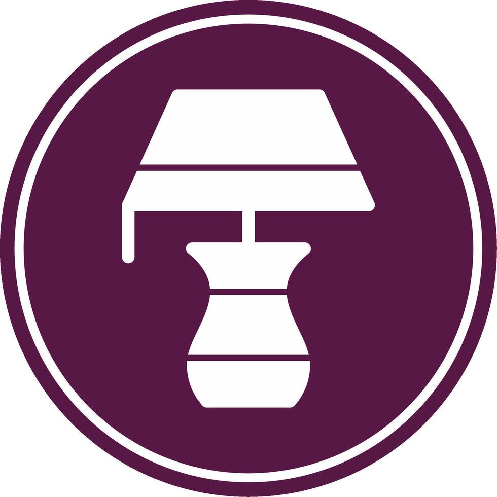 Lamp Glyph Circle Icon vector