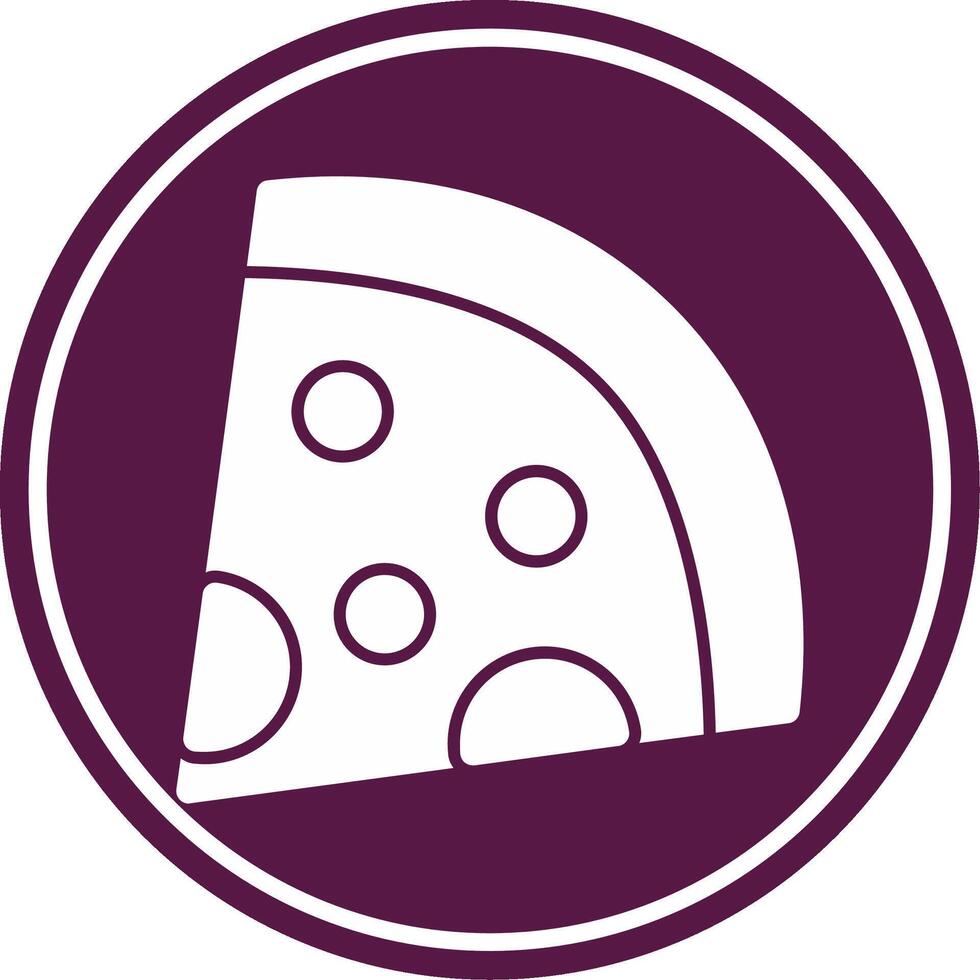Pizza Slice Glyph Circle Icon vector