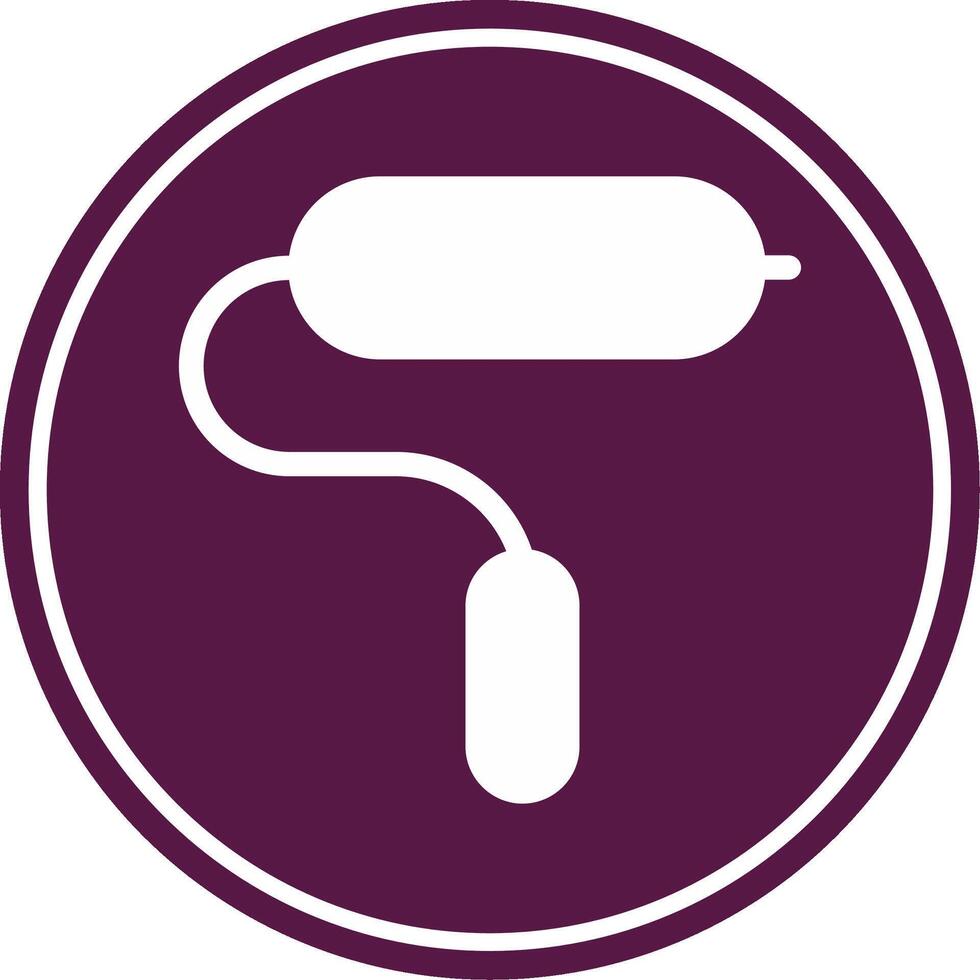 Paint Roller Glyph Circle Icon vector