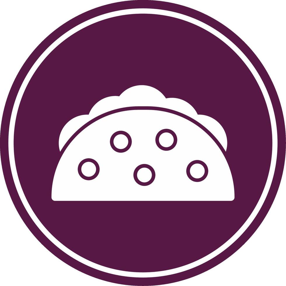 Taco Glyph Circle Icon vector
