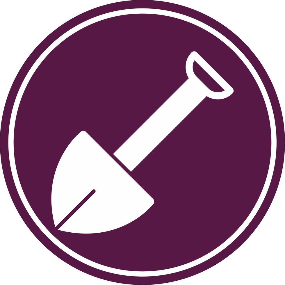 Shovel Glyph Circle Icon vector