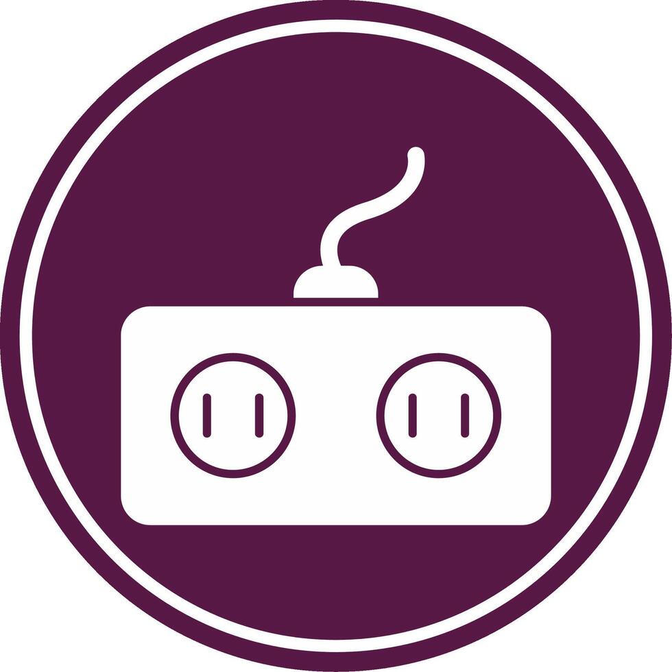 Power Socket Glyph Circle Icon vector