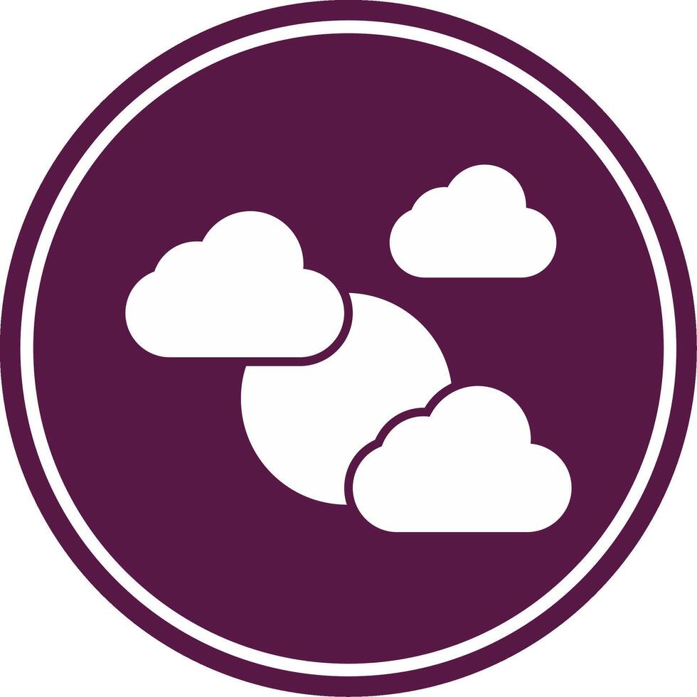 Coudy Day Glyph Circle Icon vector