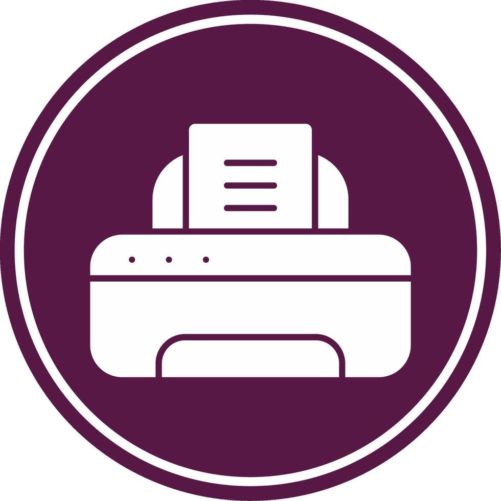 Printer Glyph Circle Icon vector