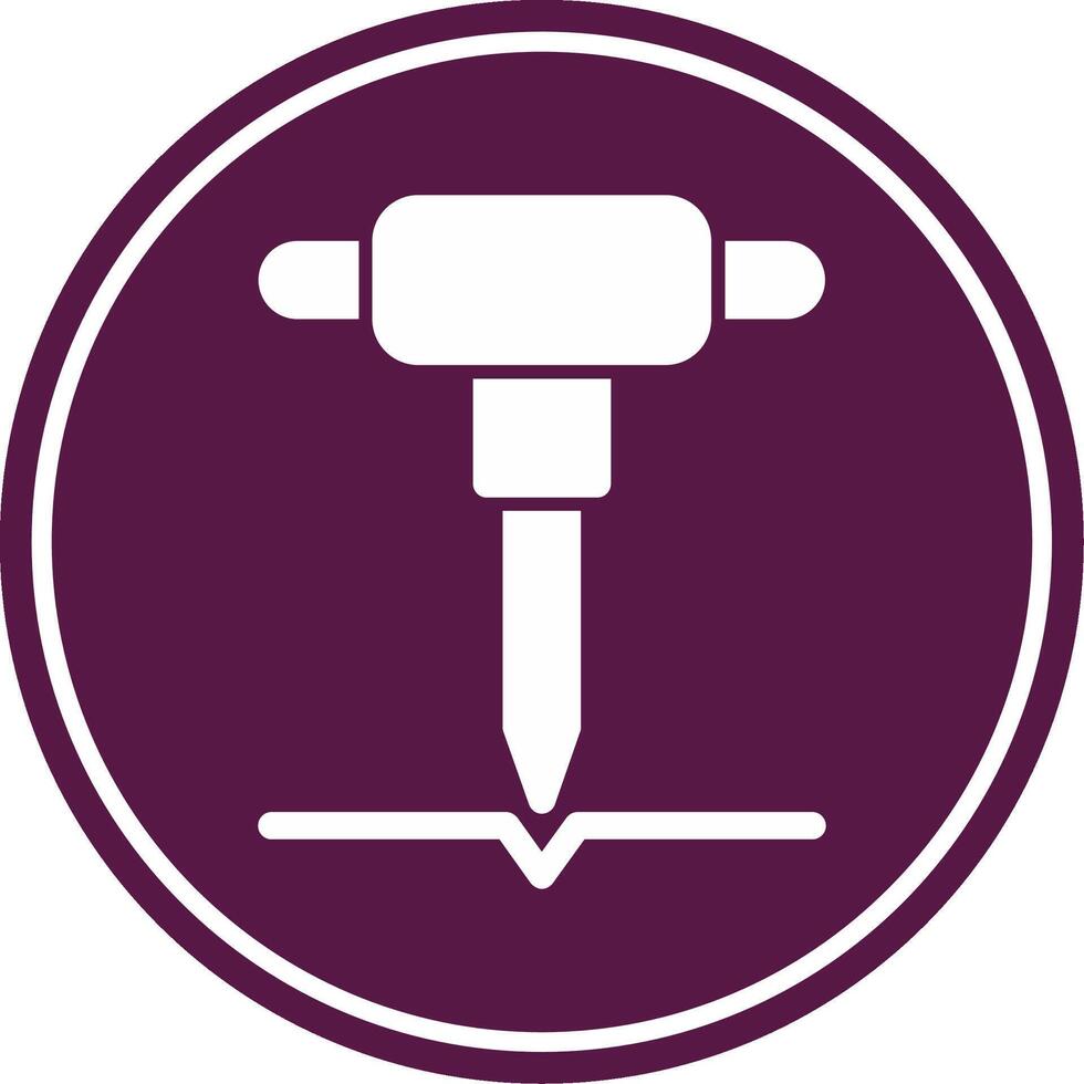Jackhammer Glyph Circle Icon vector