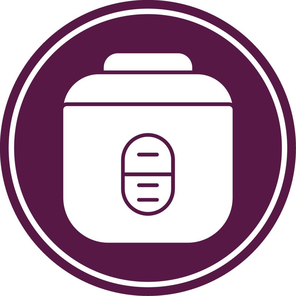 Rice Cooker Glyph Circle Icon vector