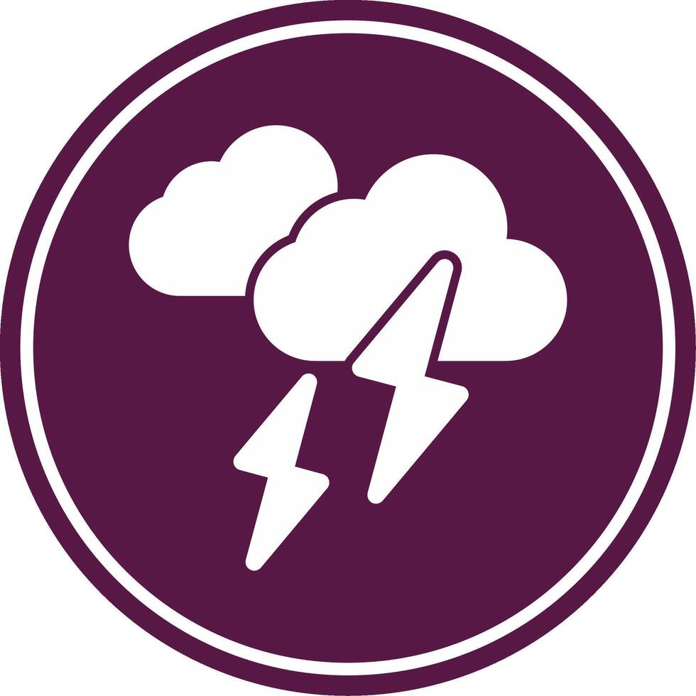 Thunder Storm Glyph Circle Icon vector