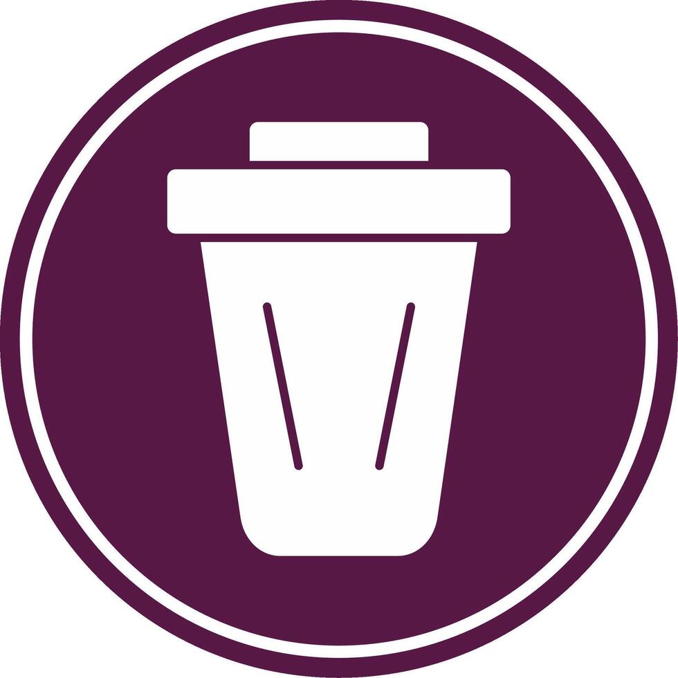 Garbage Glyph Circle Icon vector