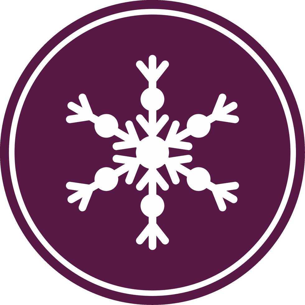 Snow Flake Glyph Circle Icon vector