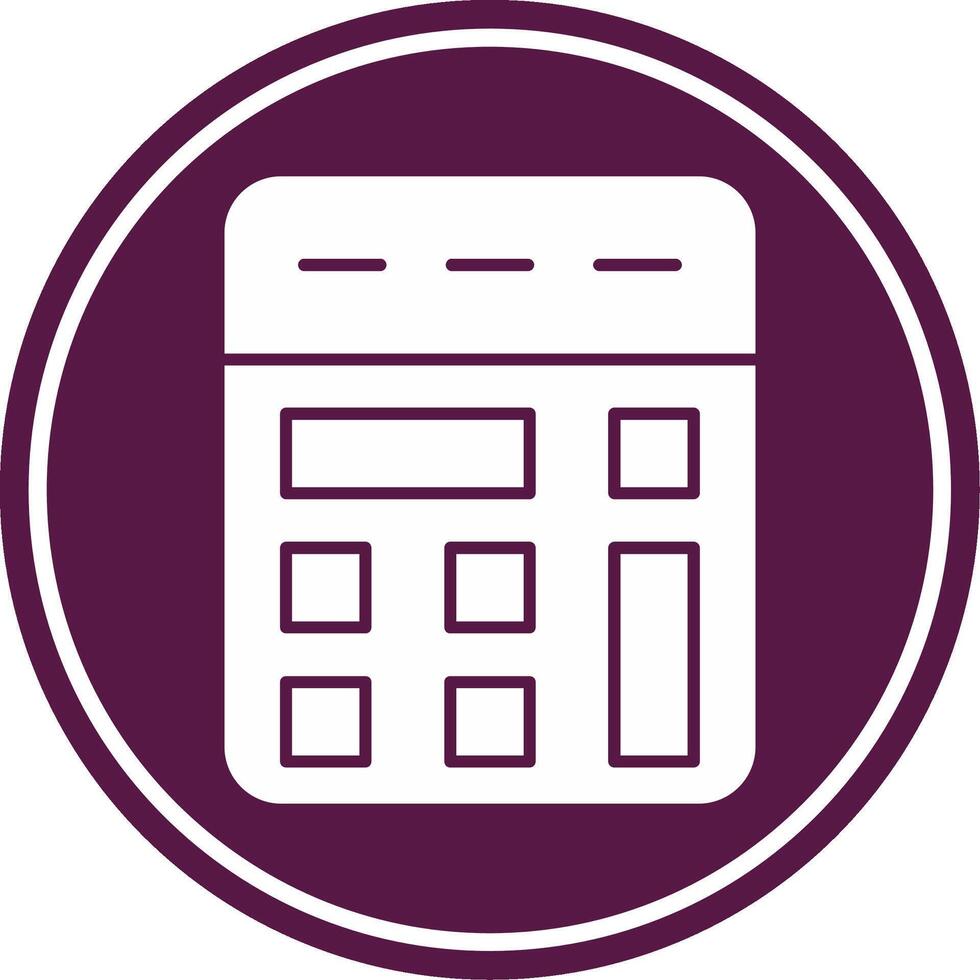 Calculator Glyph Circle Icon vector