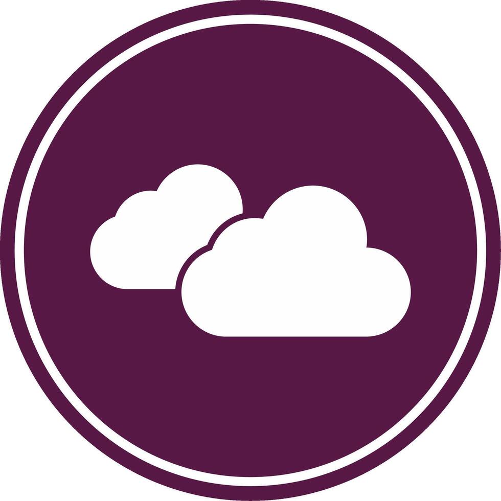 Clouds Glyph Circle Icon vector
