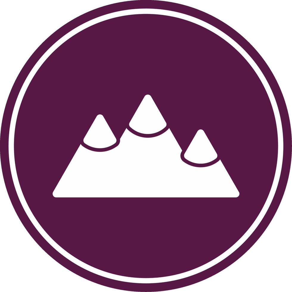 Mountains Glyph Circle Icon vector