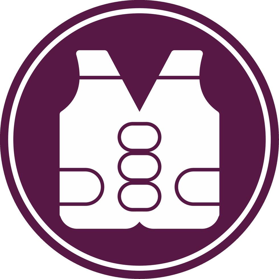Life Vest Glyph Circle Icon vector