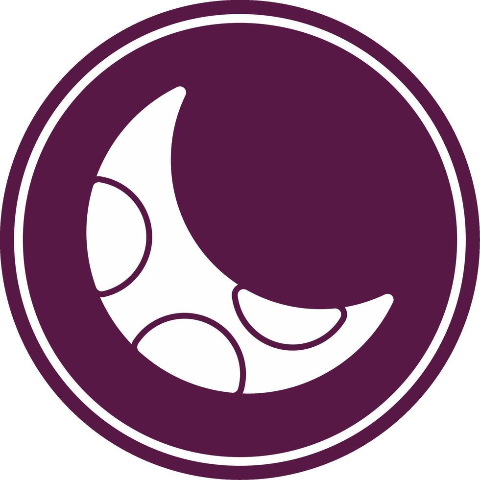 Crescent Moon Glyph Circle Icon vector